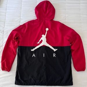 Air Jordan Jumpman Men's Full-Zip Windbreaker Hoodie | Red/Black/White | Large